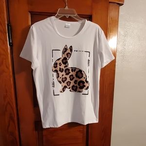 Leopard print bunny t shirt